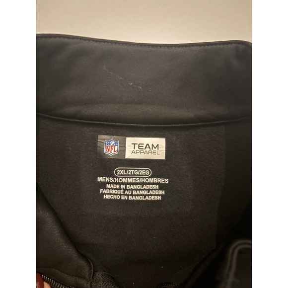 NWOT NY Jets NFL Team Apparel Track Jacket Full Zip Black White Stripe Mens 2XL - Picture 3 of 3